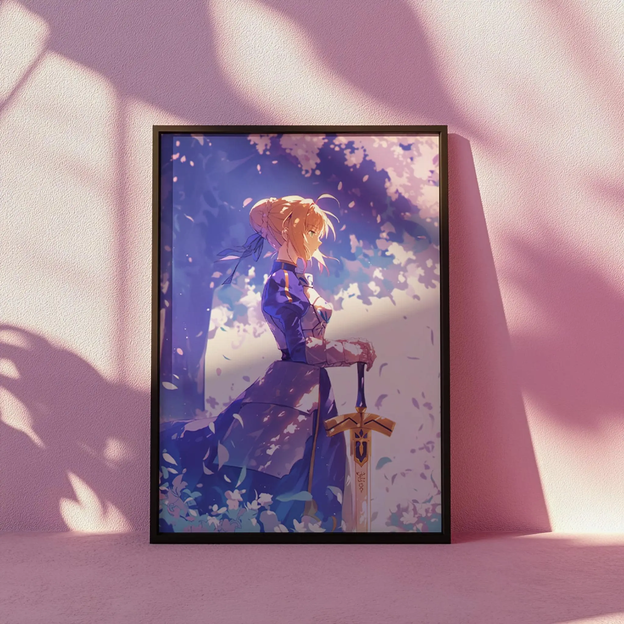 Saber Art Print Fate/Zero Poster Kawaii Anime Decor Otaku Gift Japanese Wall Art Aesthetic Room Decor King Arthur Fate Series