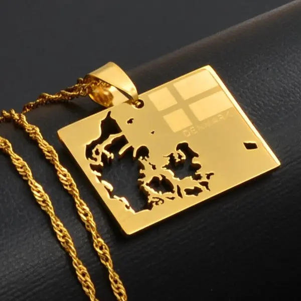 Denmark Necklace, Jewelry, Pendant, Dane Present, Gifts