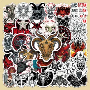 Satanic Emblem Sticker, 100pcs/set Satanic Emblem Sticker, DIY Decorative Sticker for Scrapbooking, Journaling, Gift Wrapping