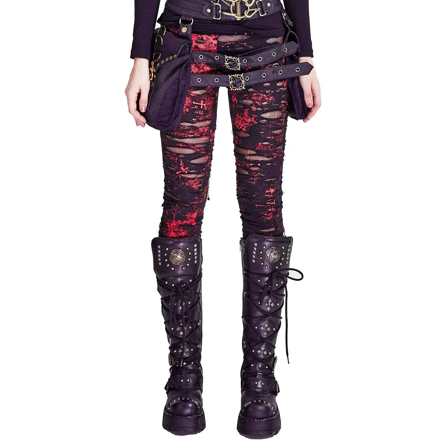 Unholy Punk Leggings [RED]