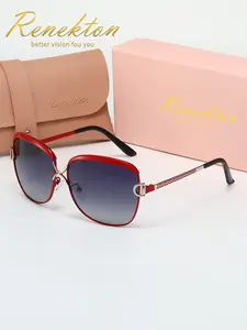 Renekton Women's Oversized Polarized Sunglasses, Silver Color Frame, Perfect for Summer Beach Travel & Outdoor Sports, Trendy Fashion Accessory Gift