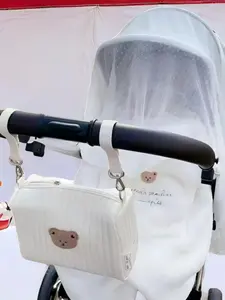 Korean Dotto Baby Stroller Hanging Bag, Multifunctional Bear Mommy Bag, Baby Walking Accessories Storage Pouch, Essential Diaper Organizer