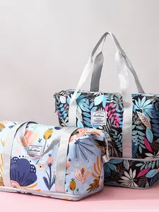 Fresh Print Horizontal Short Trip Bag, Waterproof Durable Fabric, Stylish and Practical, Ideal for Travel Essentials