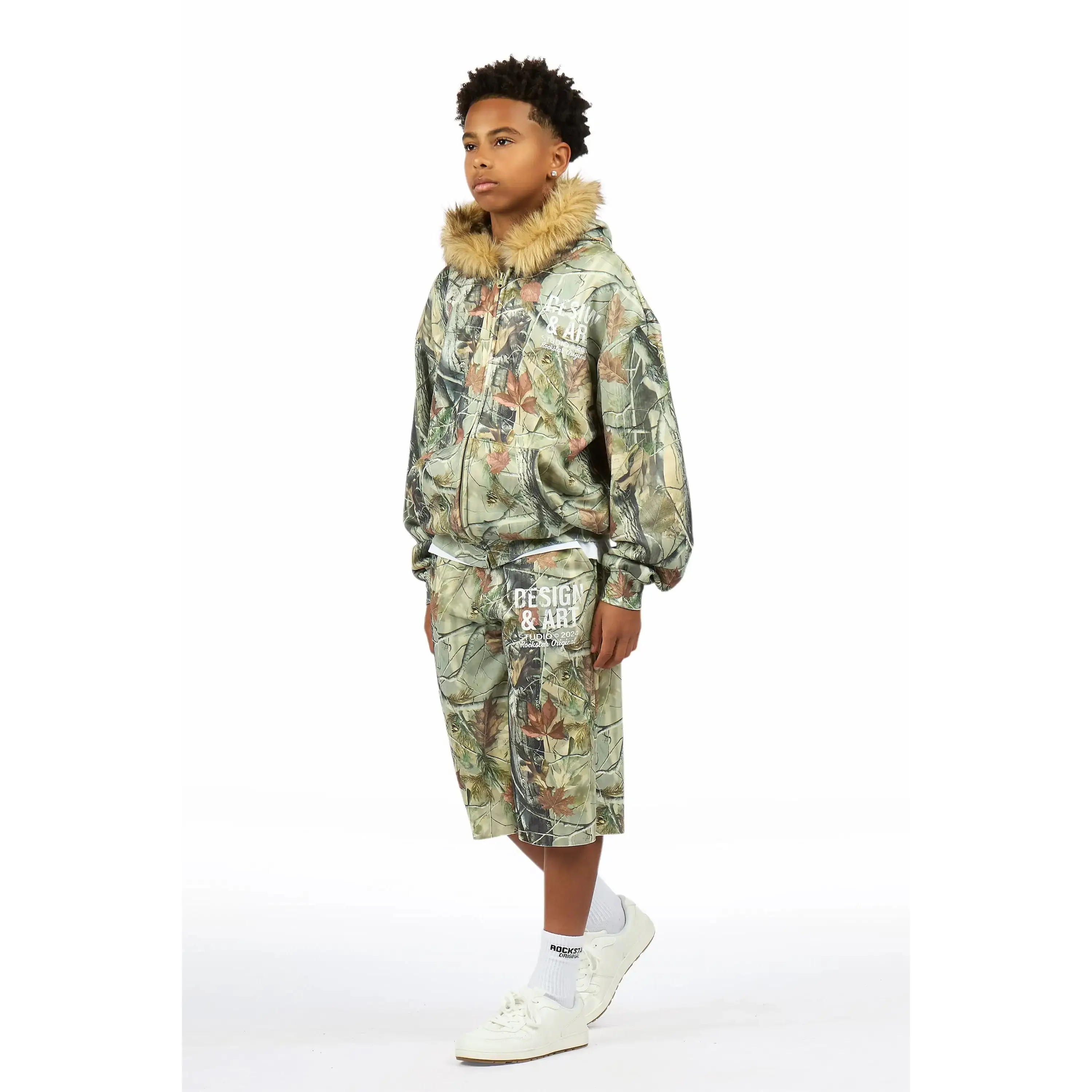 Boys Sid Tree Camo Jort Set