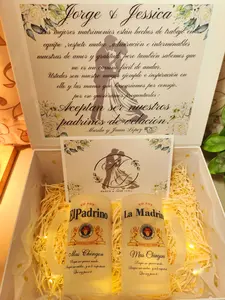 Aceptan ser nuestros padrinos de Velación gift box to ask your friends be part of your wedding with two glasses 16oz Drinkware