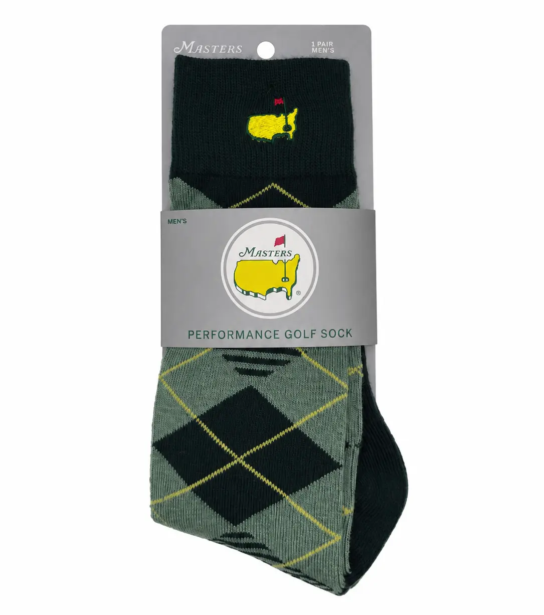 Men's FootJoy ProDry DrySof Moisture Control Technology Golf Socks, Green Argyle Print, Mid-Calf Fit, Calf High, Smooth Cuff, Comfortseam, Moisture-Wick, Embroidered Menswear Masters Logo, Midcalf Fit, Fully-Cushioned Sole, Moisturewick