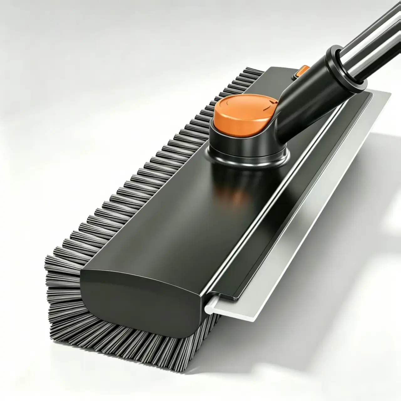 3-in-1 Floor Scrub Bathtub Brush with Long Handle,360°Rotatable Double-Sided,Adjustable Steel Pole,Stiff Bristles&Squeegee,Gap No Dead Corners,Bathroom,Kitchen,Patio,Garage,Wall Deck,Home Essentia