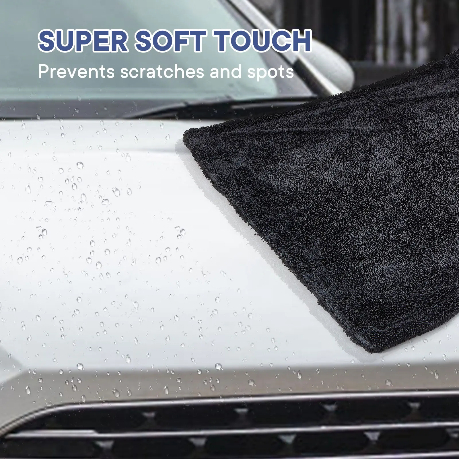 Ultra Soft Microfiber Car Drying Towel, 36"x24" Extra Large 1300GSM Double Twisted-Loop, Super Absorbent Car Drying Cloths Microfiber Cleaning Cloths for Trucks, SUVs