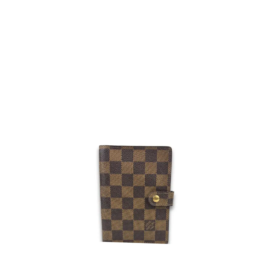 Pre-owned Louis Vuitton Coated Canvas Small Leather Goods Damier Ebene Agenda PM