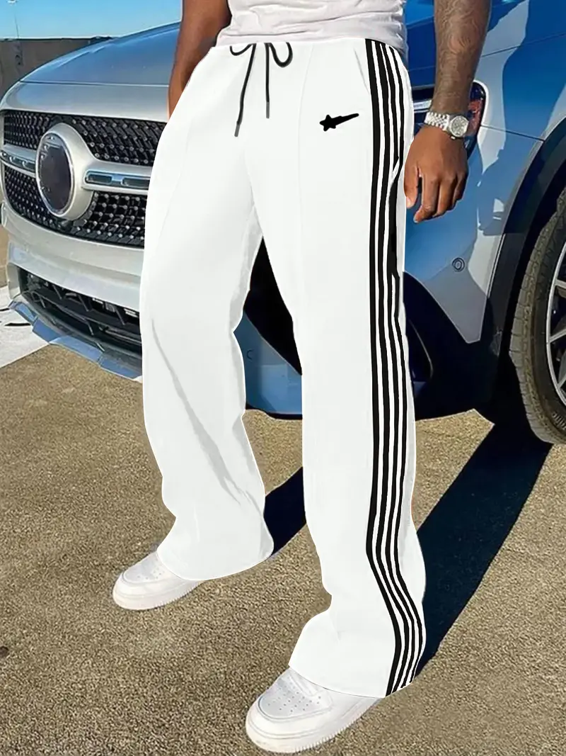 pinstripe track pants - TikTok Shop