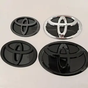 Modified Black Bottom Front Grille Badge Trunk Car Logo Suitable for Toyota RAV4 CAMRY COROLLA LANDCRUSER RAV4 VIOS SIENNA YARLS