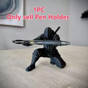 1PC 3D Printed Ninja Desktop Organizer | Modern Minimalist Desk Decor, Creative Stationery Storage Rack for Pens & Tools, Artistic Study Room Display, Unique Home Office Accent