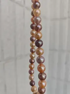 8 - 9mm seedless aurora nearly round pearls, basically flawless, in a mixed candy - color, semi - finished DIY natural - colored collarbone chain