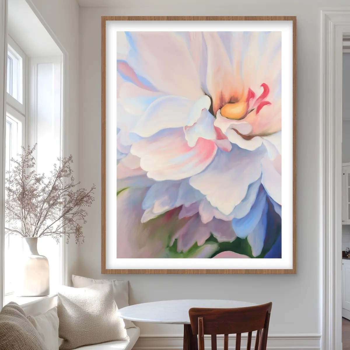 212 MAIN Framed Botanical Flowers Print - 36x48 in. Pastel Floral Wall Artwork Prints, Decorative-Floating Frame Botanical Inspired Artwork, Bathroom Home Decor Gift, Botanical Inspired Prints