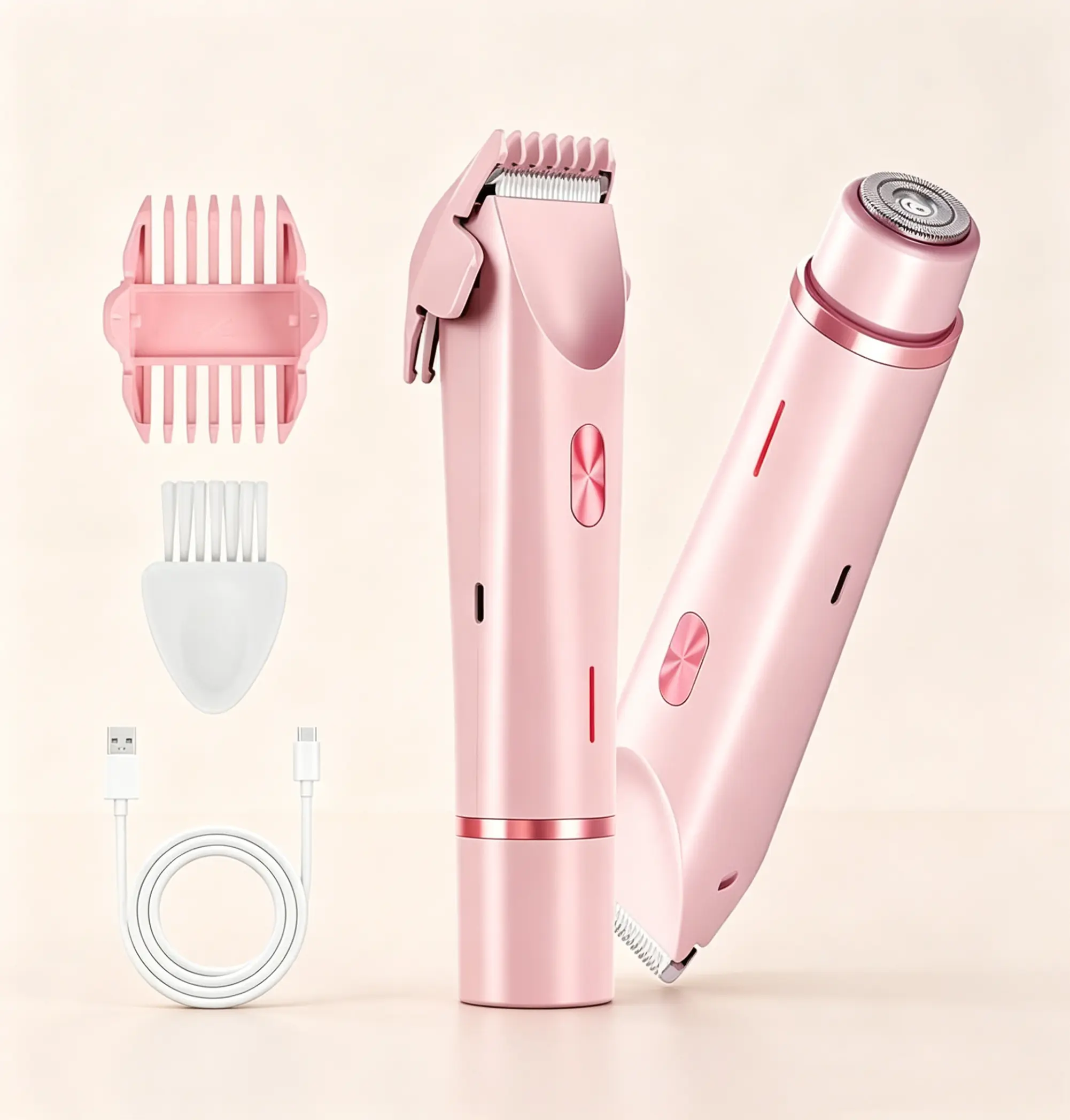Women's 2-in-1 Rechargeable Bikini Trimmer & Shaver - IPX7 Waterproof Dual-Head Electric Grooming Tool, Skin-Gentle Wireless Shaver for Private Areas, Teacher Appreciation Gift (Home & Festive Supplies), Bikini Shaver For Women, Shaver For Women