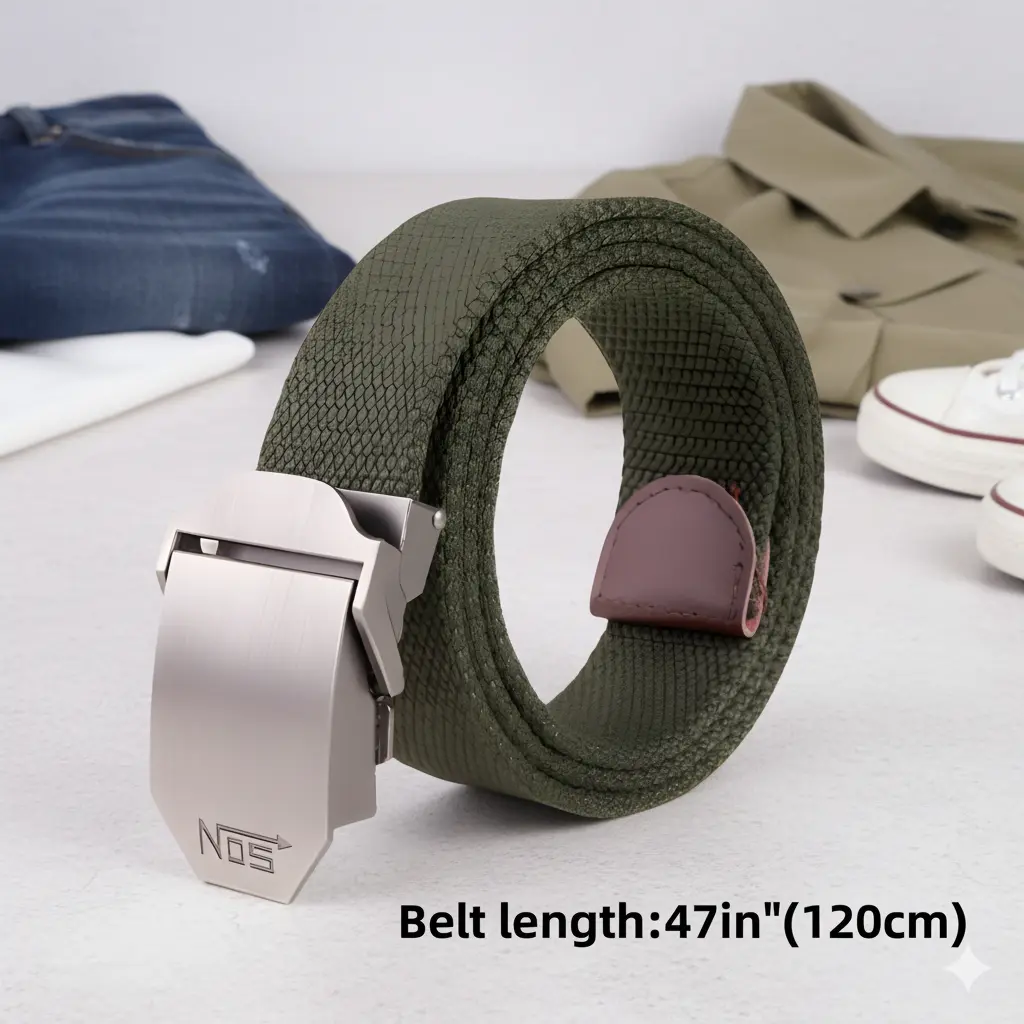 Black nylon men's and women's fashion belts, easy quick belt， snap on belt，belts men