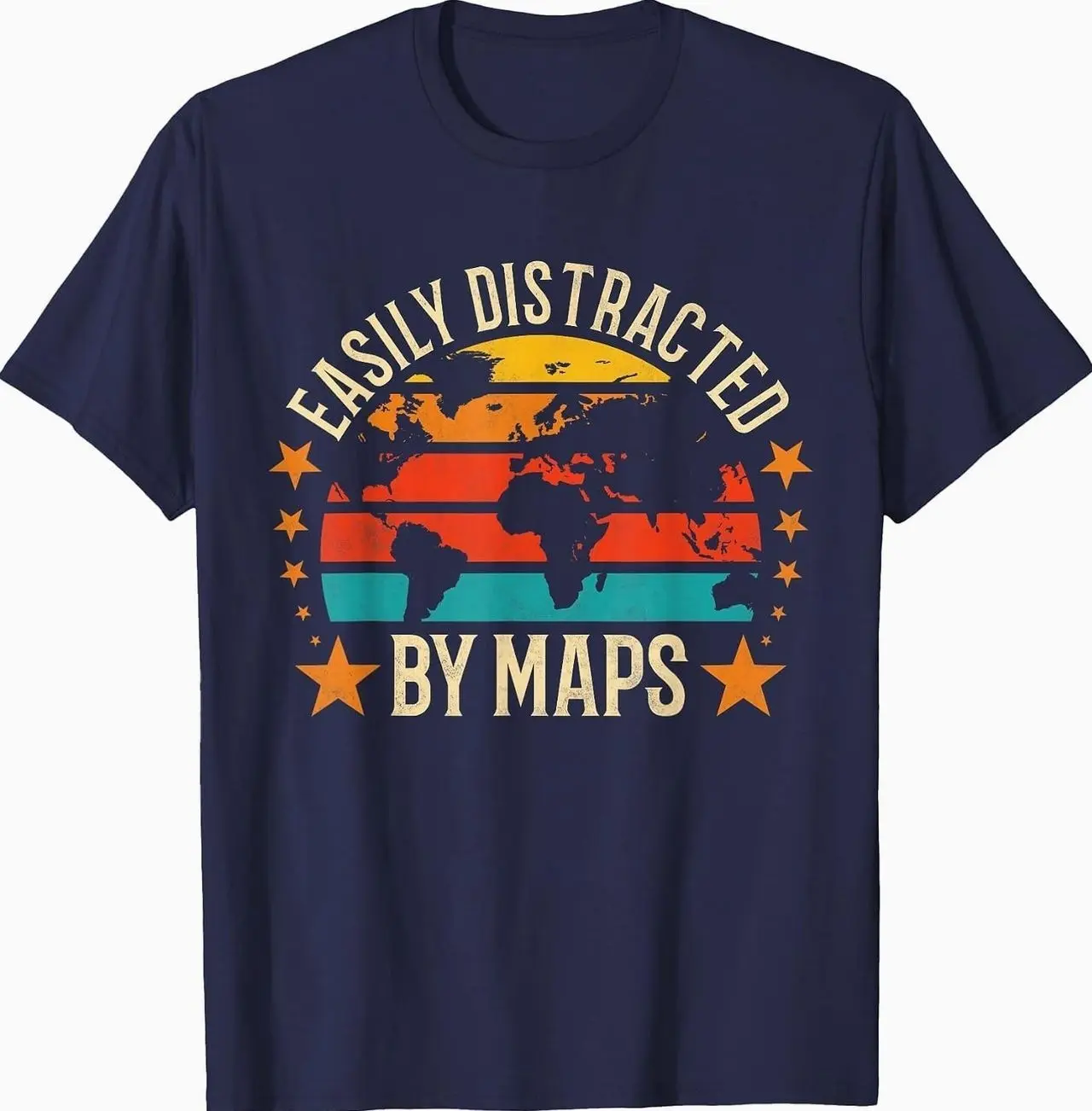 Easily Distracted By Maps, Geography T-Shirt 4PP