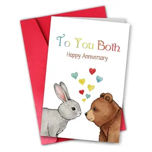 Happy Anniversary Card for Couples Parents Friends, Fun Anniversary Card for Son and Daughter-In-Law, Heart Gift with Envelope