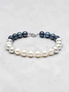 Cultured Multi-Colored Pearl Bracelet in 925 Sterling Silver