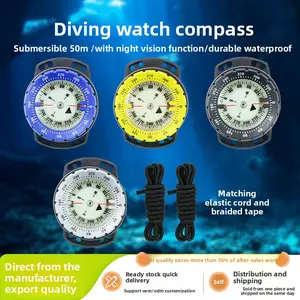 New elastic rope diving compass compass watch, strong magnetic sensitivity can dive 50 meters with luminous light