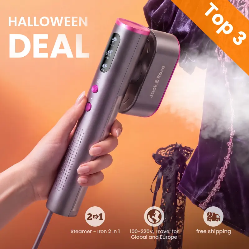FallDealsForYou  Handheld Fabric Steamer for Clothing - 2-in-1 Garment Steam Machine & Iron, 15s Heatup Steam, Large Panel, 100-240V Wide Voltage, Portable Travel Steamer, 0.78oz, 1.6lb, Back to School Use