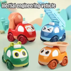 Cute Sliding Mini Construction Car, Backward Inertia Four-Wheel Toy Car, Parent-Child Interaction Engineering Toy Set, Focus & Color Recognition, Play