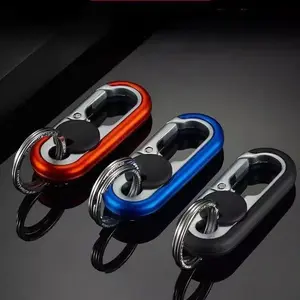 1pc Durable Zinc Alloy Keychain, Modern Design with Safety Clip, Anti-Loss Fashion Accessory for Daily Use, Stylish Dual Car Key Holder