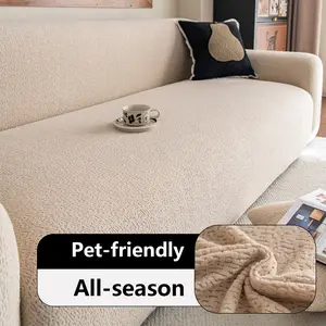 Modern Luxury Stretch Sofa Cover, Durable Anti-Scratch Couch Protector, Soft Sofa Protector Fits 1-5 Seater Sofas, All Seasons Use, Elastic Sofa Slipcover
