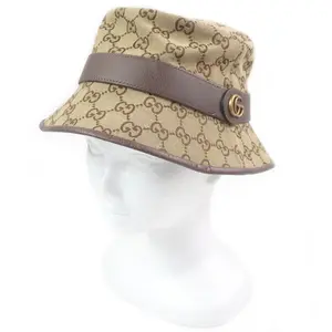 Pre-owned GUCCI Cotton Small Leather Goods GG Canvas Polyester Bucket Hat