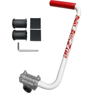 Trimmer Grip for Weed Wackers Extension Handle, String Trimmer Handle Lawn Trimmer Handle Grip with Bracket Clamp for String Trimmer, Lawn Care, Landscaping (White red)