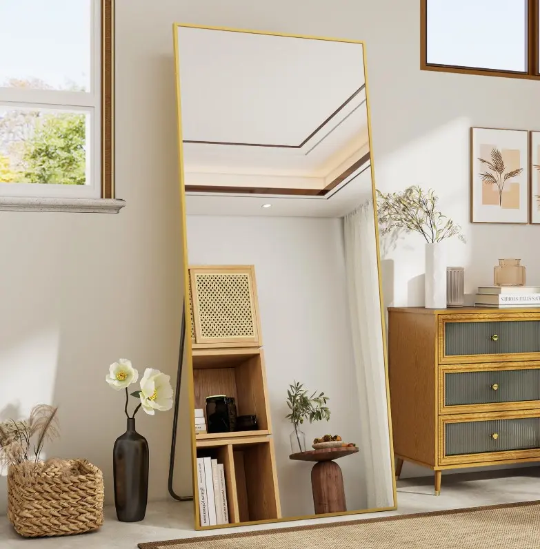 24"x71" Rectangular Full Length Mirror Full Body Standing Mirror, Gold