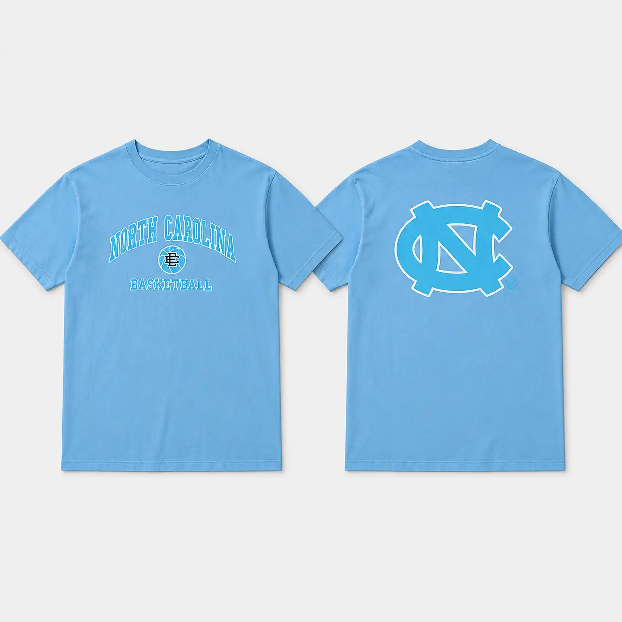 Eric Emanuel North Carolina Basketball Washed Blue Graphic T Shirt Unisex College Tee