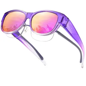 SHEEN KELLY TR90 Oversized Fits Over Sunglasses Mirrored Polarized Lens Cateye for Women Driver Goggles Over Glasses Lightweight