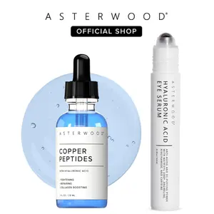 Peptide Power Duo: Copper Peptides (GHK-Cu) Serum + Depuffing Eye Serum with Matrixyl 3000 and Argireline Peptides | Firm + Hydrate + Brighten