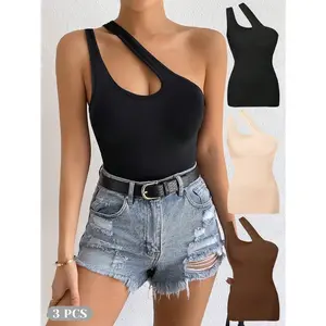 1/3 Count Tummy Control Shapewear Tank  for Women One Shoulder Seamless Compression  Slim Body Shapewear Christmas tops