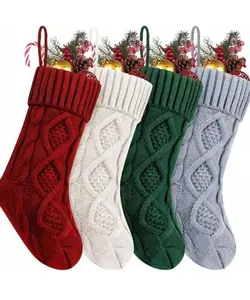 Grey Knitted Stocking