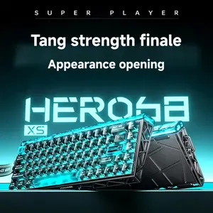 Aula Hero 68xs Triple-Mode Magnetic Axis Keyboard, 68 Keys, Dual 8k Return Rate, ARGB Cool Backlight, Neon Light Box, Cyber Hollow Design, Compatible With Windows/Mac System, Suitable For Professional E-sports Games Office.