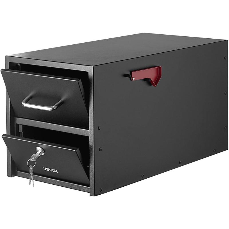 VEVOR Post Mount Mailbox, Anti-Pry & Anti-Theft Mailboxes for Outside, Heavy Duty Lockable Mail Box with Magnetic Door, Weather-Resistant Metal Post Box for House Outside 21.06 x 10.63 x 11.22 in