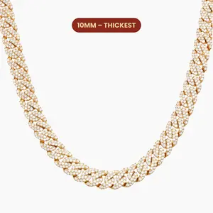 JAXXON Iced Out Cuban Link Chain 10mm - Box Clasp - Gold