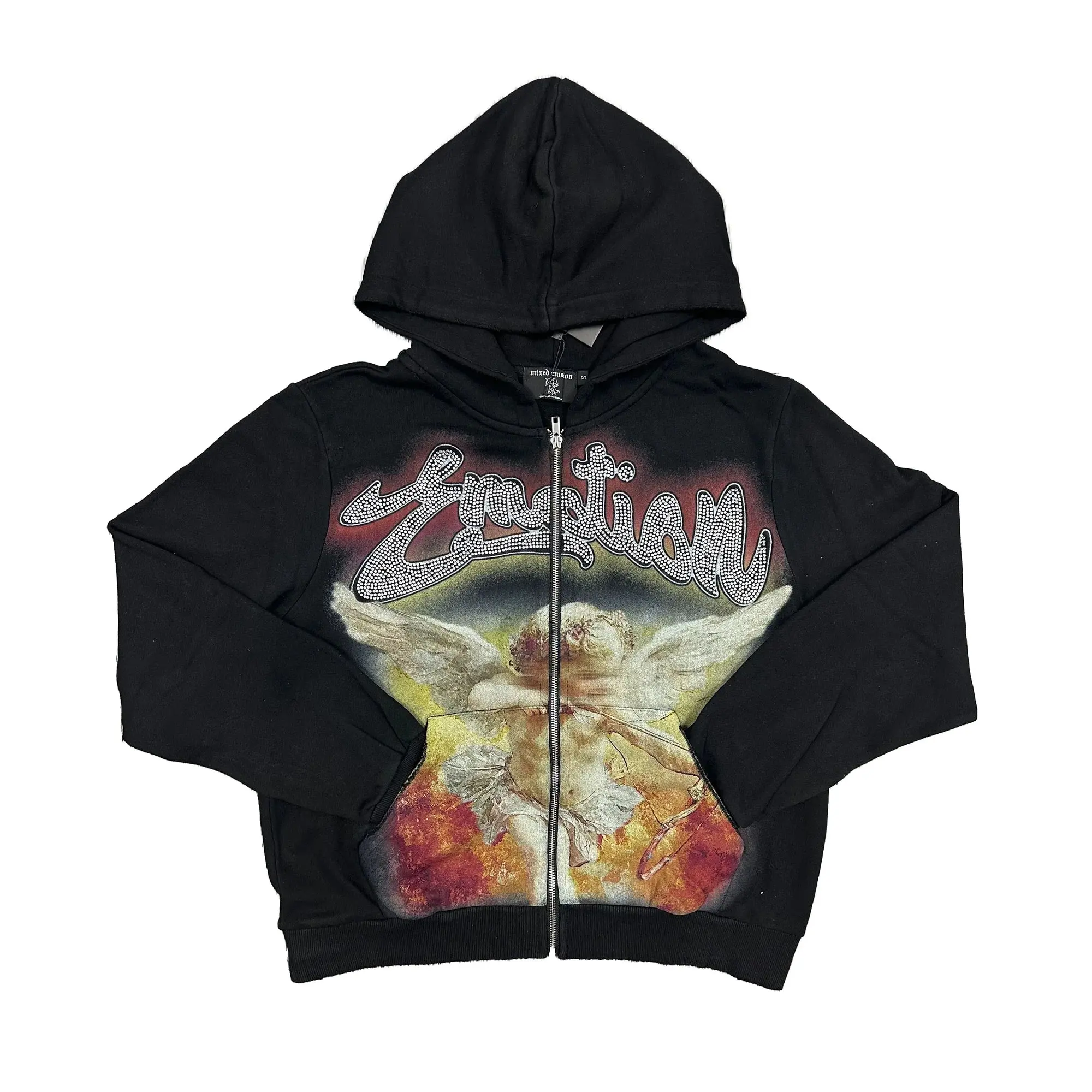 Mixed Emotions Black Rhinestone Hoodie