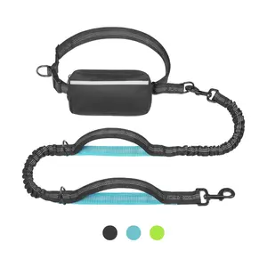 Yoshop Hands Free Dog Leash with Zipper Pouch, Adjustable Waist Belt, Durable Bungee for Running, Walking, and Hiking, Large Size