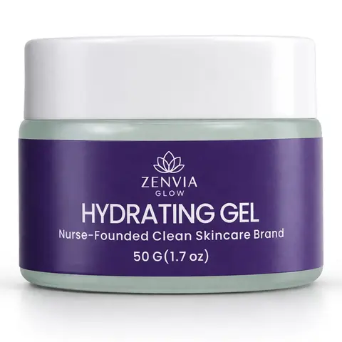 ZenviaGlow Hydrating Gel - Lightweight Oil-Free Moisturizer for All Skin Types, Sensitive & Oily Skin - Smooth Texture, Deep Hydrate, Boost Glow, Lock in Moisture