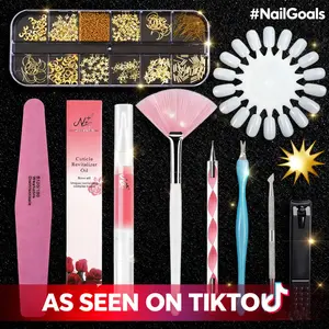 Nine-in-One Nail Art Kit - Professional Tools for Salon-Quality Manicure at Home!