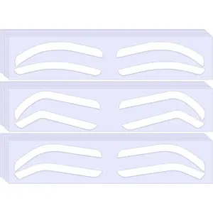 24 Pairs of Eye Brow Stencils for Women, Disposable Eyebrow Stickers for Women Adhesive Eyebrow Stencils for Shaping Airbrush Eye brow Shaping for Auxiliary Air Brush Template for Tinting Makeup Waterproof Contouring Makeup Stencil Soft Silicone Lip Brush