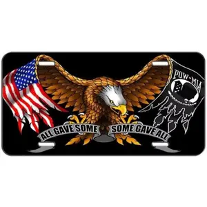 American-Eagle-Flag License Plate Decorative Car Front License plate 4 hole