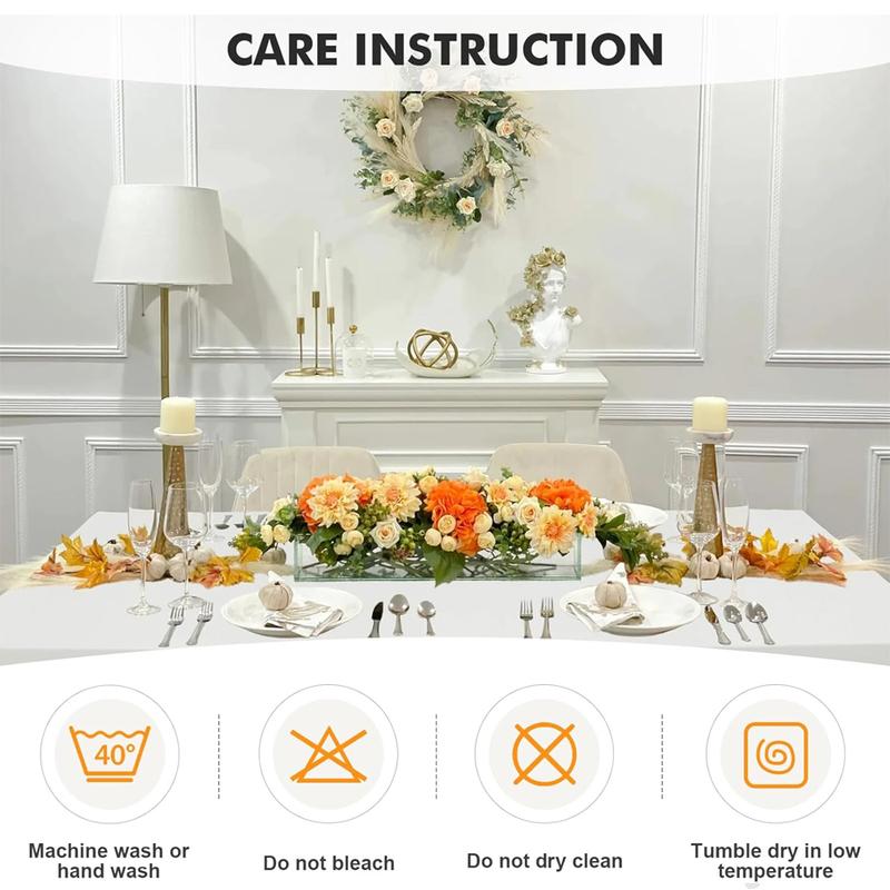 6FT Tablecloth [6 Pack, White] 200 GSM Stretch, Fitted, Washable and Wrinkle Resistant Table Cloth Rectangle Cover for Trade Shows, Wedding, Parties [72Lx30Wx30H Inch]