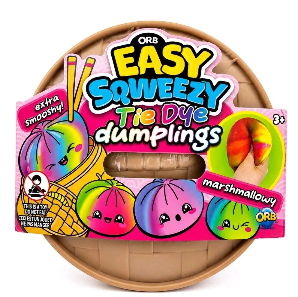 ORB Easy Sqweezy Tie Dye Dumplings Marshmallow Squishy | Slow Rising Fidget Toy Brand New ' Ages 3+