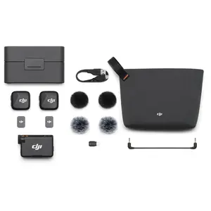 DJI Mic Mini Transmitter, Receiver, Case & Accessories