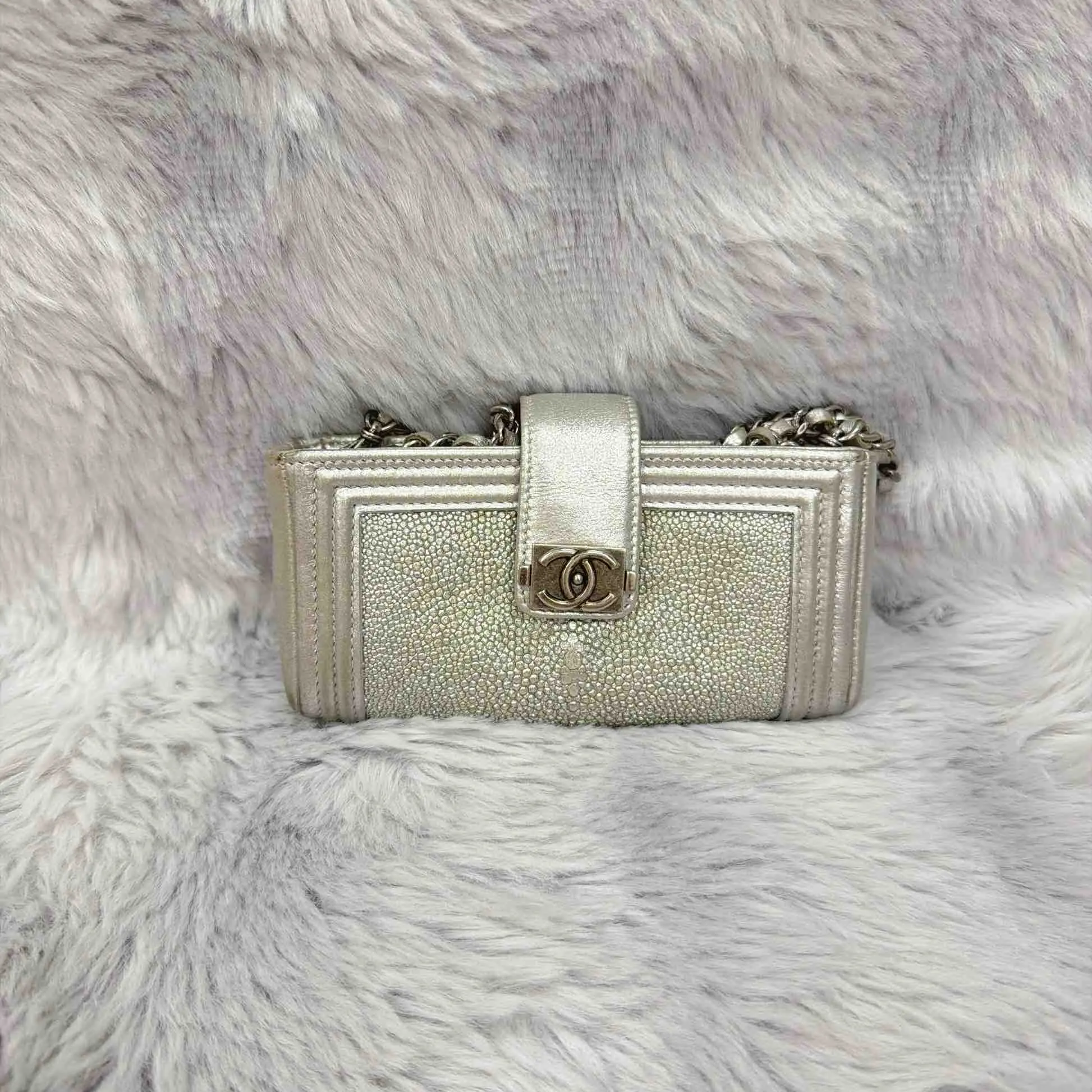 Pre-owned CHANEL calfskin Shoulder Bags Mini Ivory Leather Shoulder Bag XiaoTang0103
