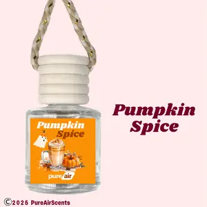 Pumpkin Spice Pure Air Scented Air Freshener Oil Diffuser - Hangable Glass Woody Design - Lasts 60+ Days - Fragrance Oil Diffuser